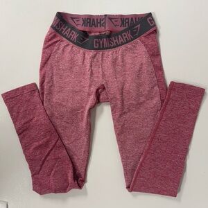 Gymshark Flex OG Banded Seamless Low Leggings Gray Pink Yoga Gym Pants Women M